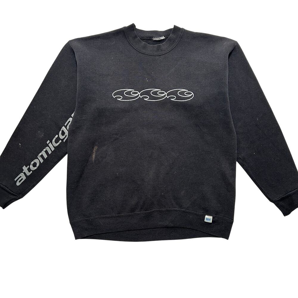 VTG 80s Atomicgarage Skate Shop Los Angeles Pullover Sweater Men’s L Black